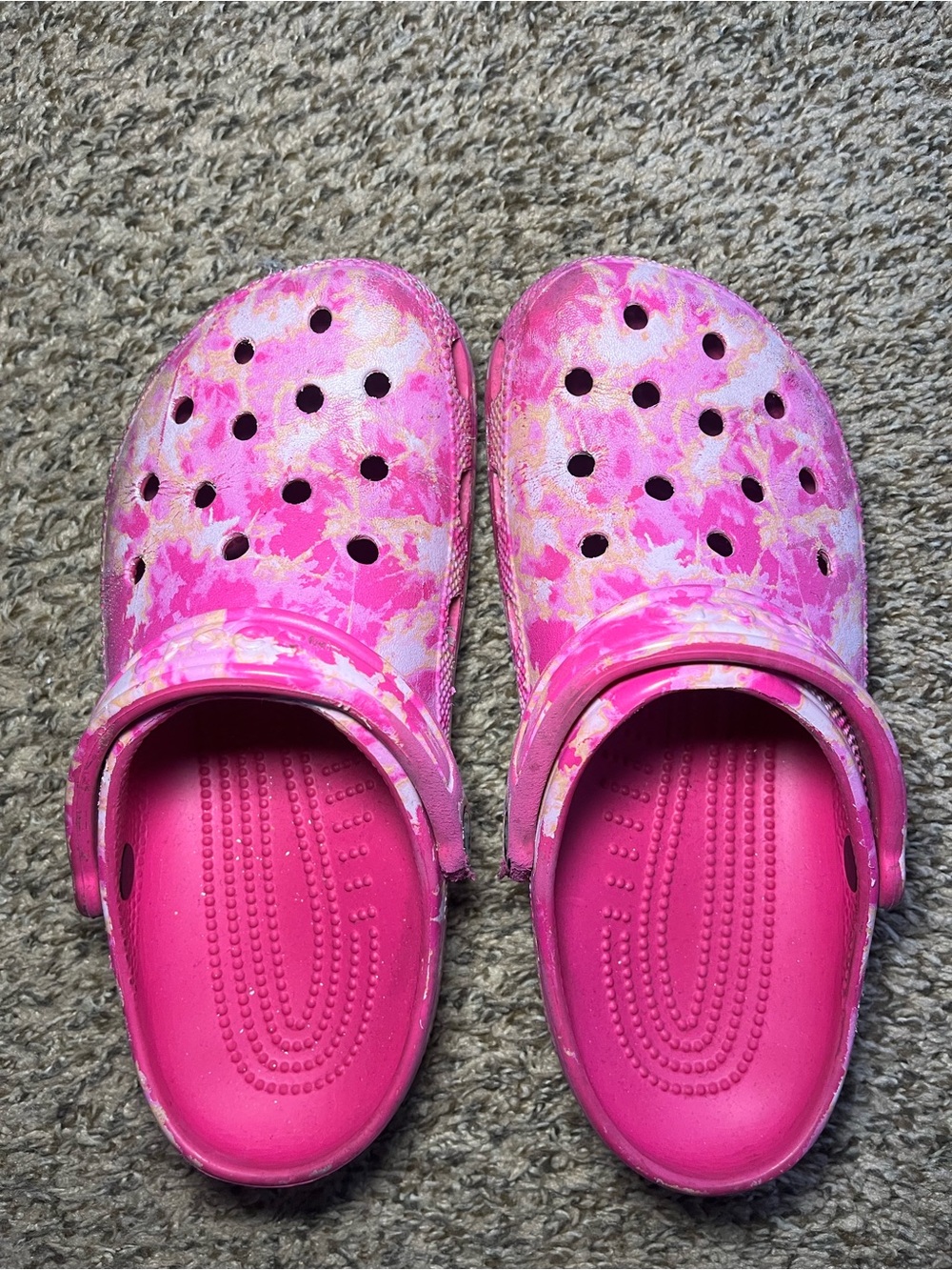 Women Pink Tie-Dye Clog Shoes size 8